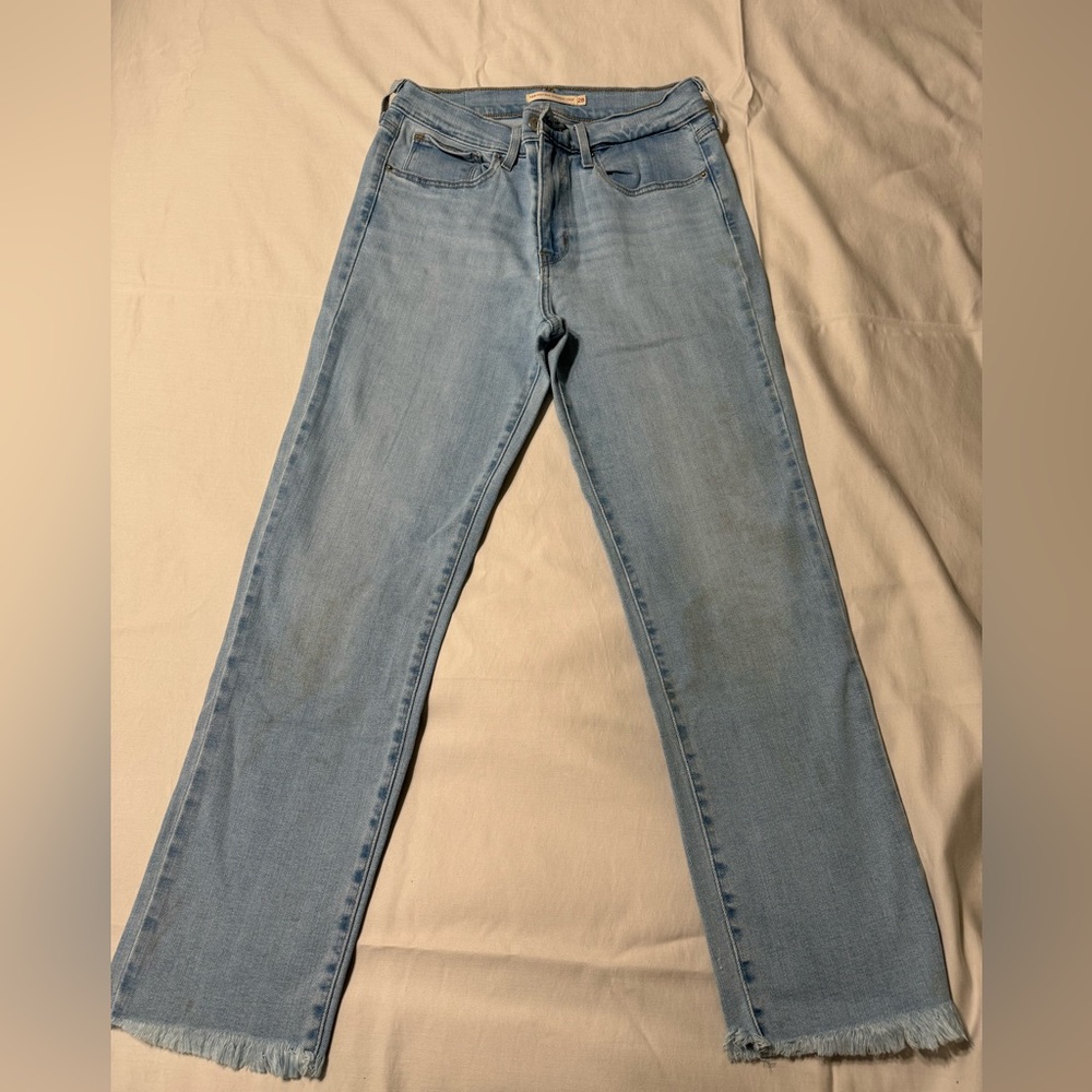 Levi’s high rise straight crop jeans